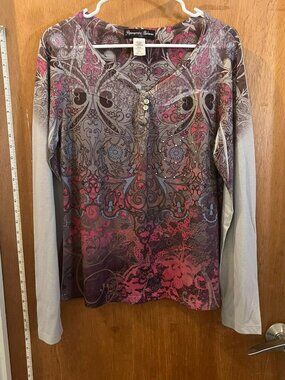 Size L(12/14) - Appropriate Behavior - Multi-Colored Long Sleeve Knit Pullover w